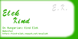 elek kind business card